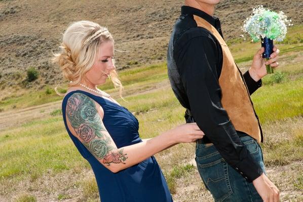 Off to Colorado for this gorgeous wedding! What a striking couple!