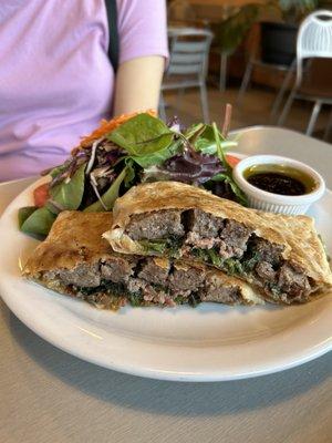 Gluten and dairy free bacon burger crepe