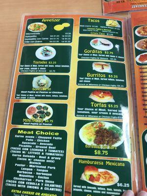 Pics of menu