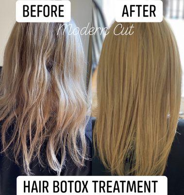 Before and after Hair Botox treatment by Modern Cut Jen