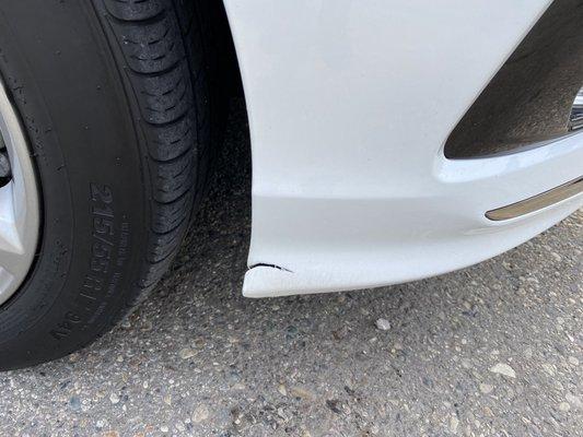 Damaged bumper