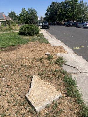 100+ pound slab of concrete left behind