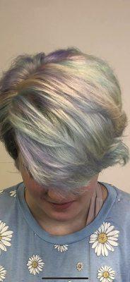 Cotton candy hair color while I was there!  Beautiful job