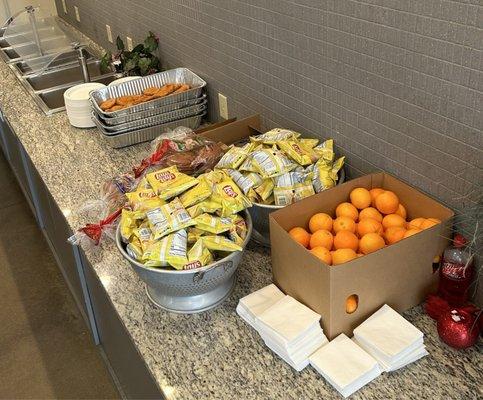 Fresh fruit and snacks