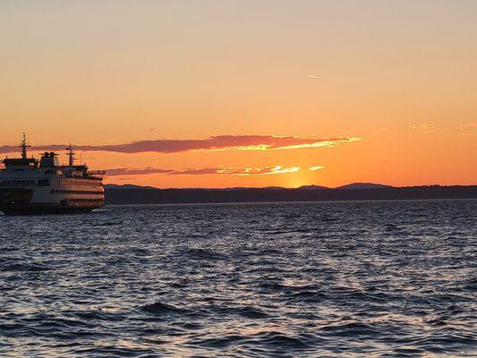 Sunset with the Edmonds to Kingston Ferry