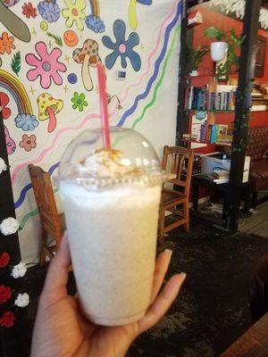 Blended Horchata drink with rice milk