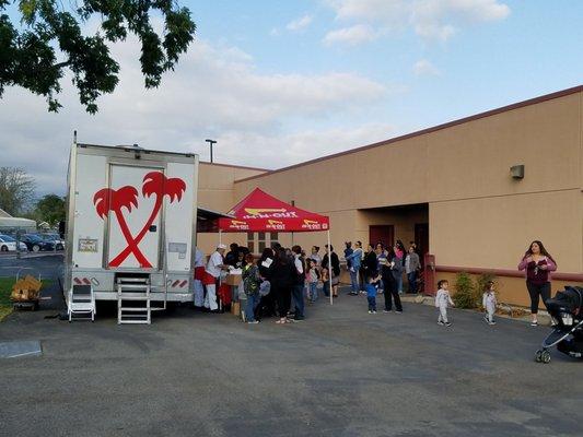 Huge line (around the building) for the Inn-N-Out truck