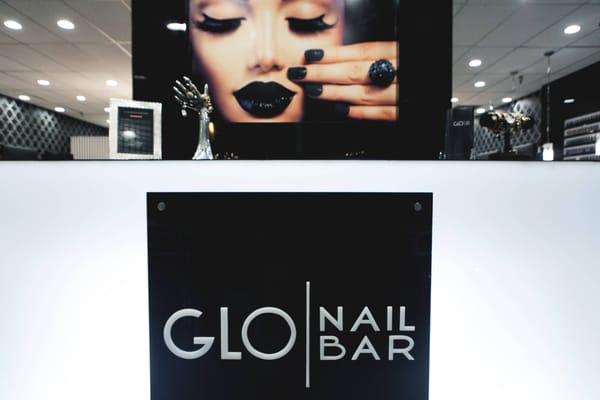 GLO Nail Bar's new reception desk. It GLOws!