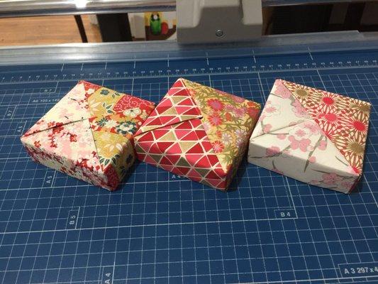 From the "Plotz for Pink" Collection of handmade origami treasure boxes.