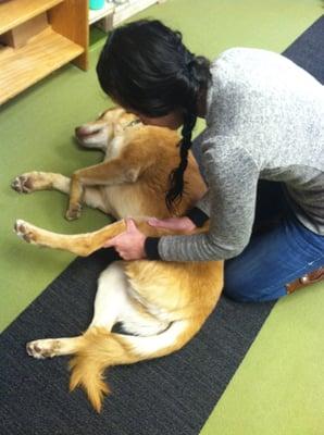 Dr. Chelsey Giardina adjusting Lucas.