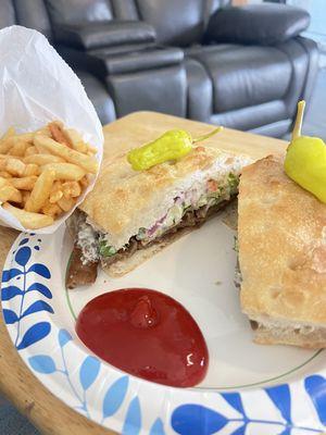 Gyro Kabob and fries