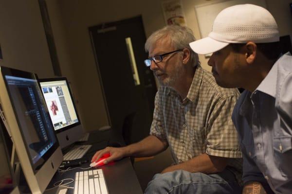 One on one time with instructor, Richard Cook. Photo by Caitlin Harris