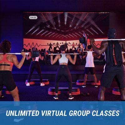 Unlimited Virtual Classes for in-gym excitement & motivation.