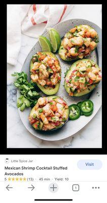 Avocado Relleno with ceviche