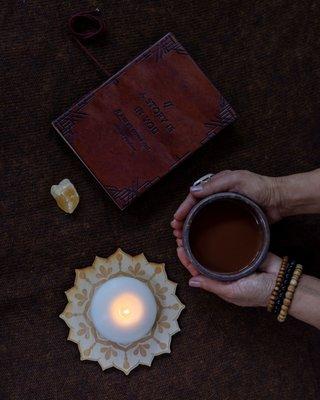 Cacao, crystals, candles and of course, journaling to deepen in.