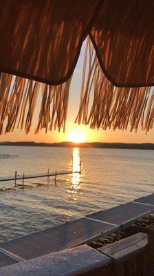 Tiki bar at sunset