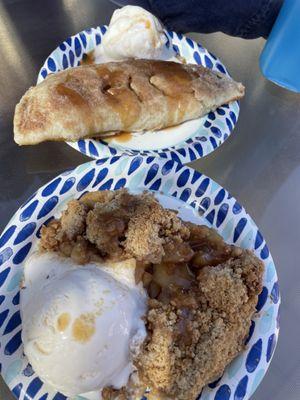 Dutch apple & Apple turnover w. ice cream and apple cider sauce