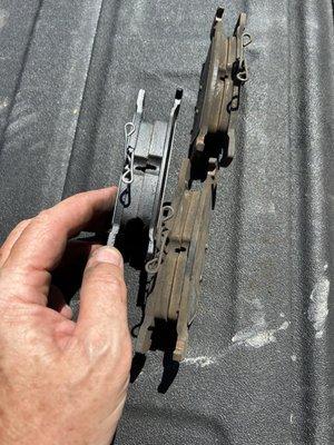 Rear brake pads even wear 50% or more remaining.