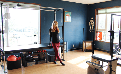 Susan B. Stack in the Fusion Movement Pilates studio