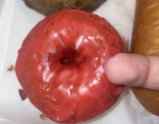 hair in donut