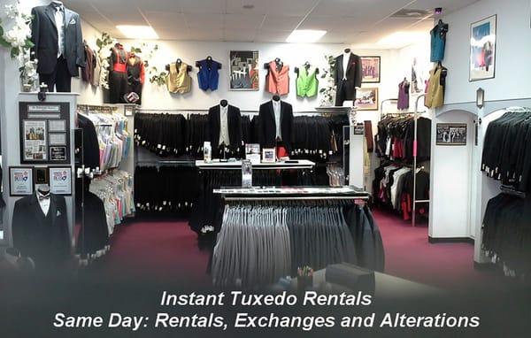 Instant tuxedo rentals and alterations available at Rochester Formal Wear in Maple Shade, NJ.