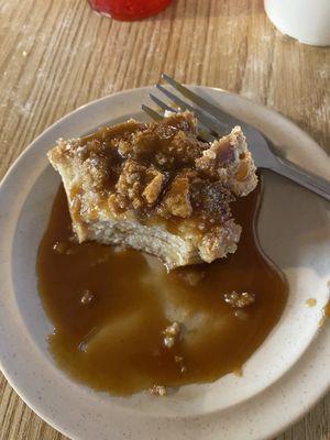 Bread pudding with rum sauce