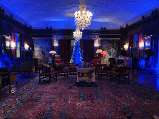 Inside Seiberling Mansion (decorated for Christmas)