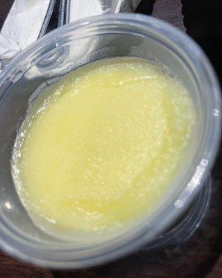 "Clarified" butter that was cold and congealed (how it came out)