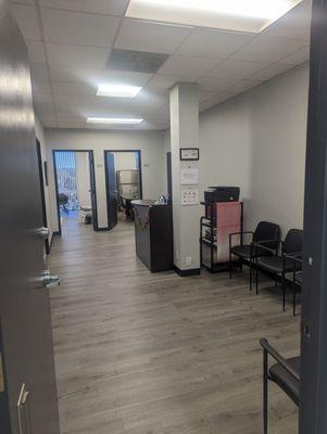 The view of the Hola Clinic waiting area when you enter.