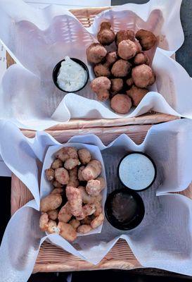 Fried mushrooms and cheese curds