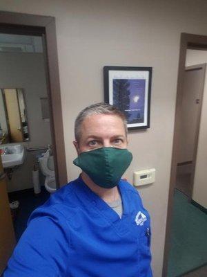 Dr. Jake Wyllie all masked up and ready for you!