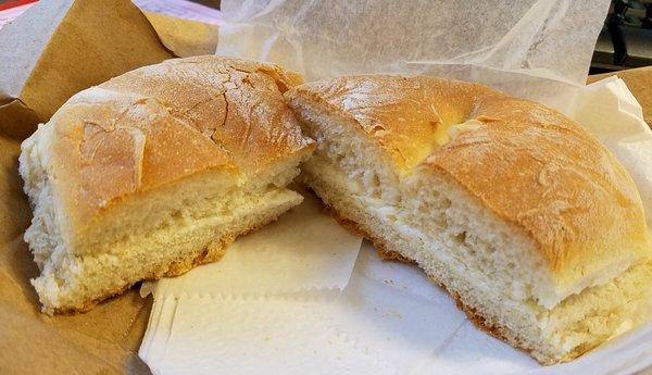 Buttered Portuguese Roll (inside).