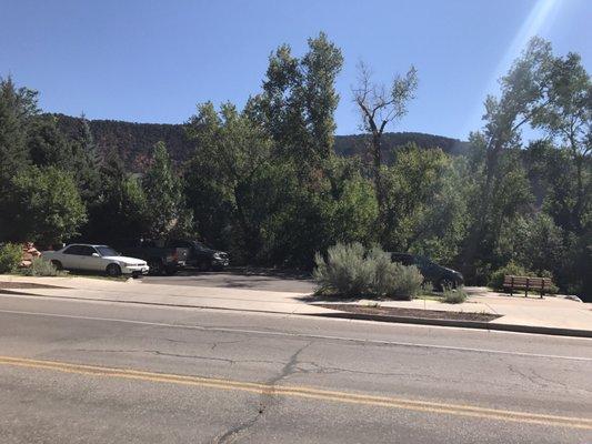 Parking lot of trail entrance