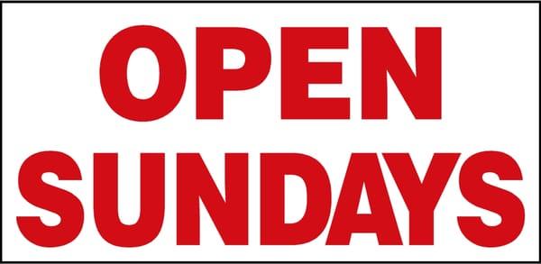 Open sundays from 8 am-4pm