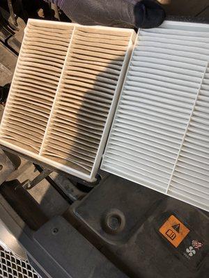 Cabin air filter change.