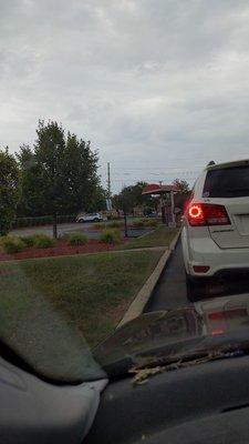 In line at Arby's along with everybody else on Saturday