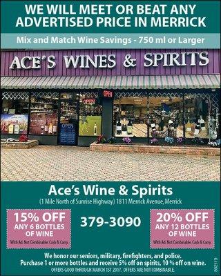 Ace's Wine Spirits of Merrick  2017 Ad