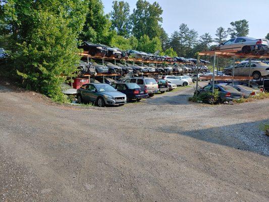 Part of used Volvo parts inventory.