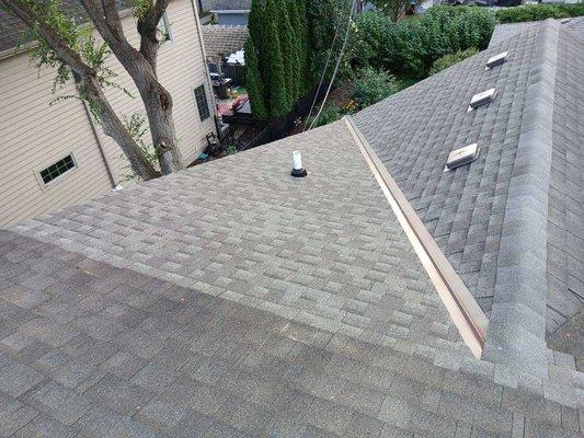 Completed repair with new roof valley