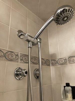 new shower head install in the bathroom