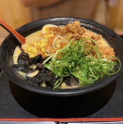 I got the Miso Vegetable Raman with gluten free noodles and added chicken. It was really good and I'm so glad we came here for dinner!