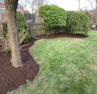 Mulched garden beds