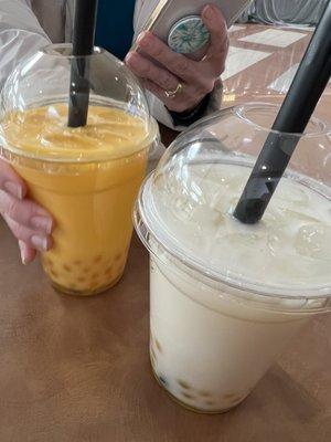 Mango and Coconut Bubble Teas.