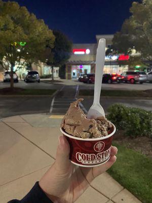 Chocolate ice cream (like it) with Oreos and cookie dough