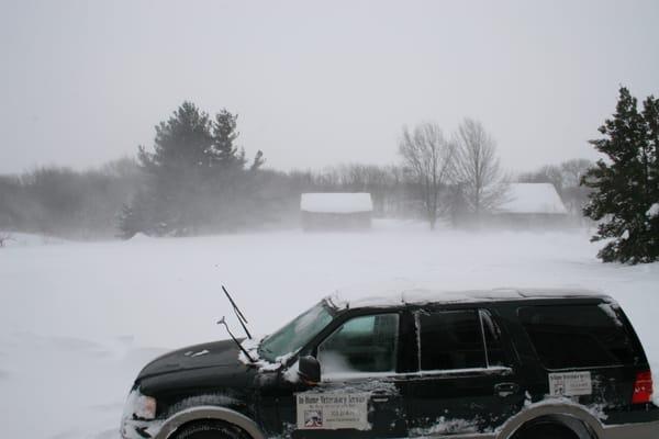 Our older, now second truck, during Snowmageddon - 230,000 plus miles and going strong