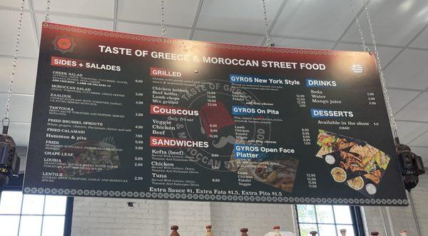 Menu board