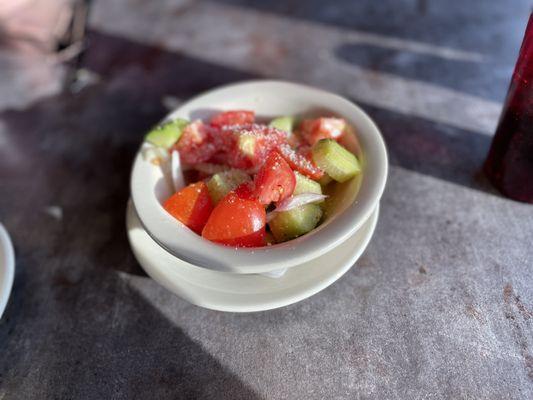 Tomato and cucumber salad