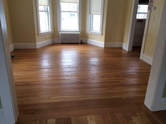 After the first coat of sealant our floor looks almost like new!