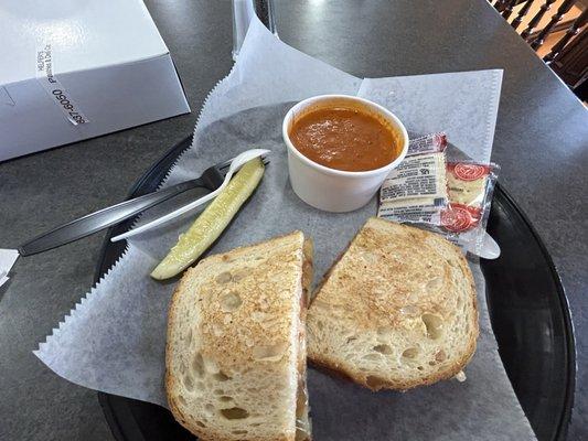 Adult Grilled Cheese and Roasted Red & Tomato Soup