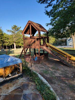 Hot tub and  swing set removal